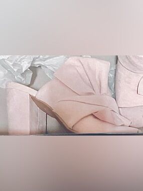 Christian Siriano Blush Knot Suede Mules